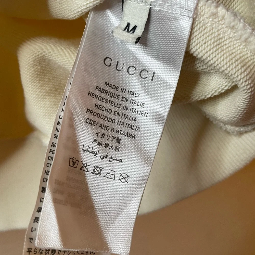 Gucci Cream sweatshirt with green and orange detailing Size M